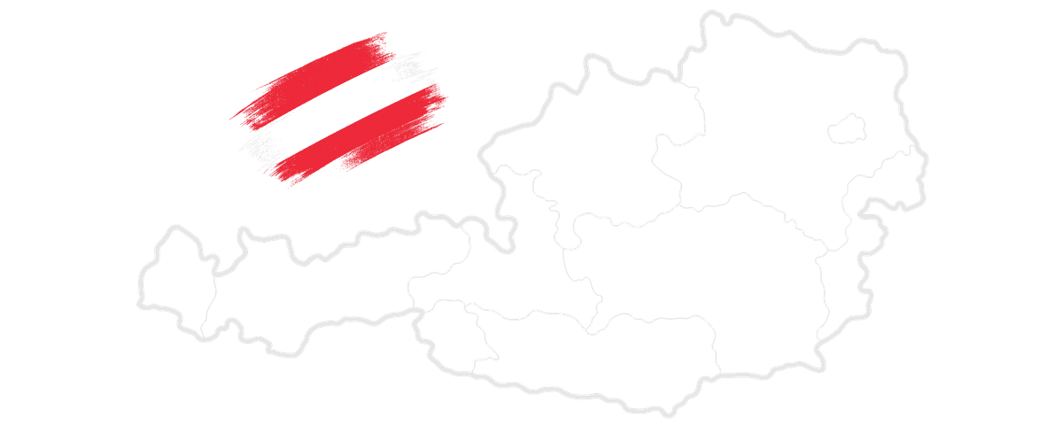 Österreich Karte mit Flagge